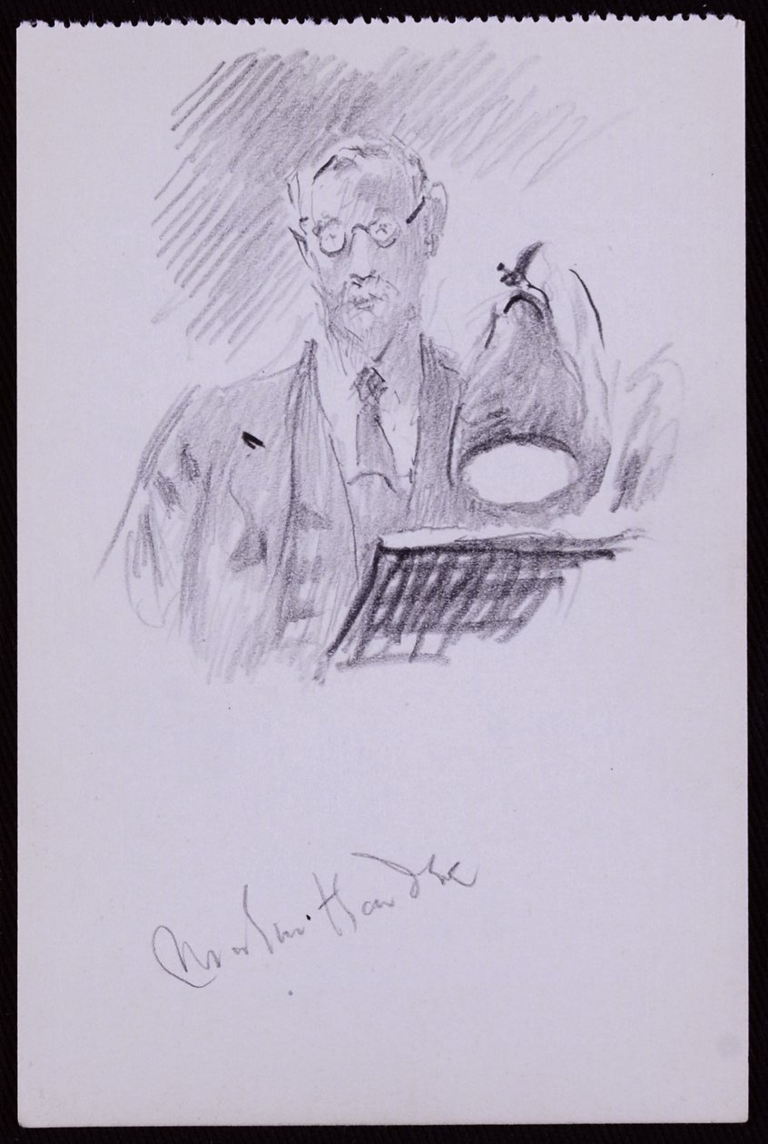 Retrato de Martin Hardie, c.1931 (lápis sobre papel) de Francis Wilfred Lawson