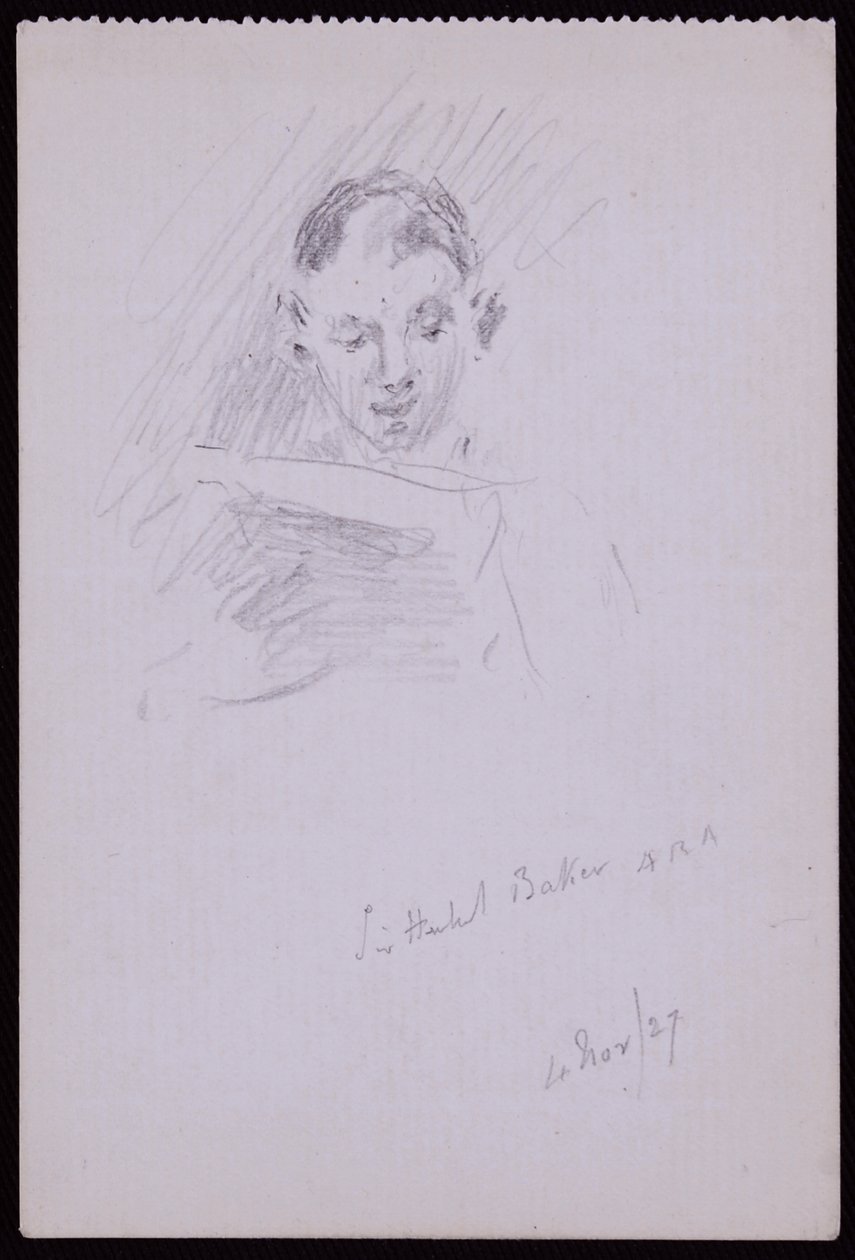 Retrato de Sir Herbert ARA Baker de Francis Wilfred Lawson