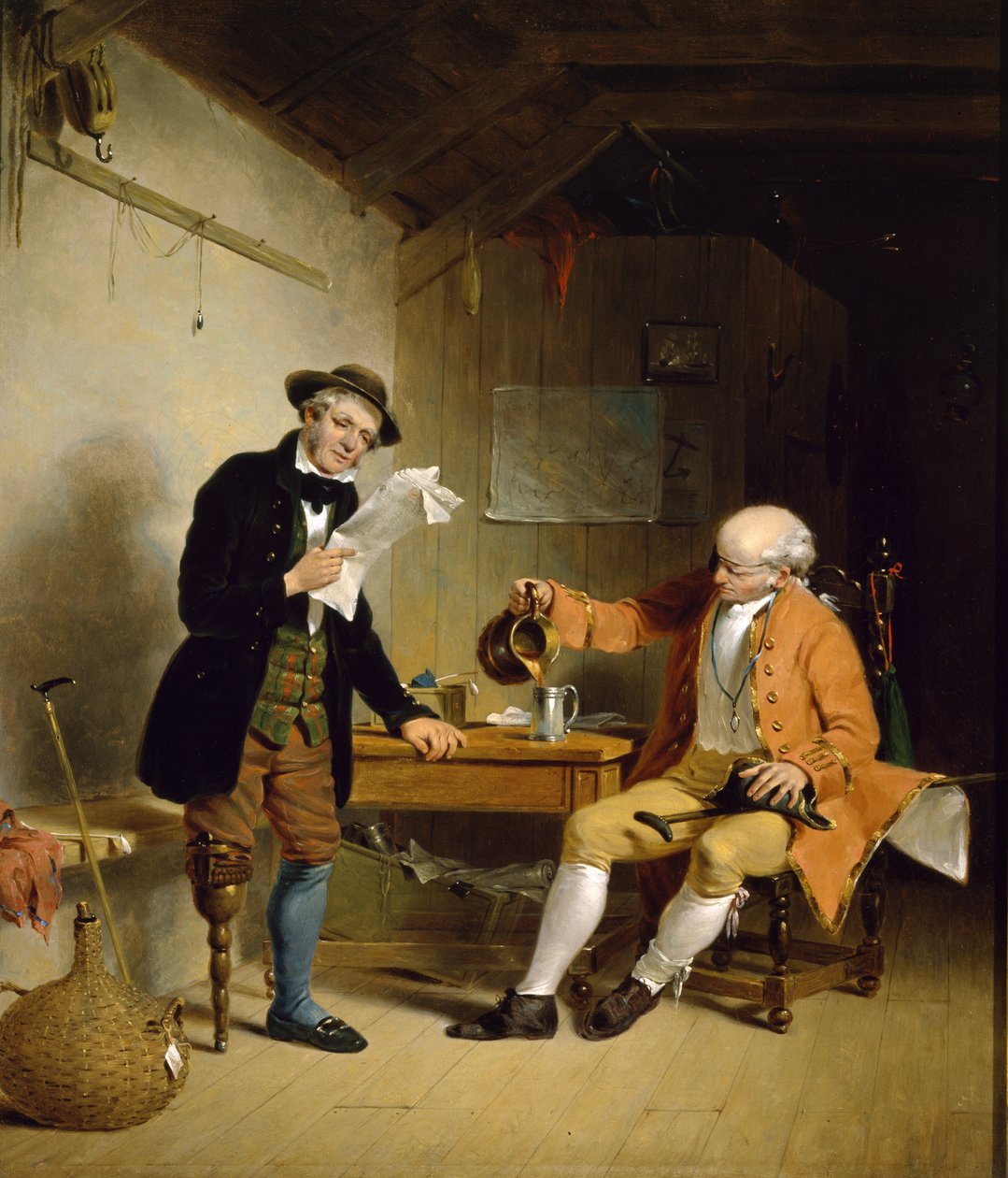 Commodore Trunnion e Jack Hatchway, c.1839 (óleo sobre tela) de Francis William Edmonds