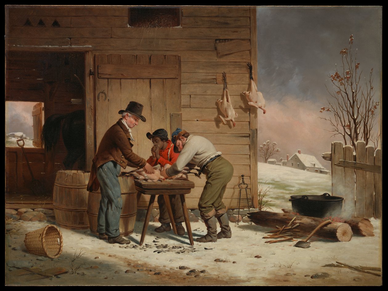 Preparação para o Natal (depenar perus) de Francis William Edmonds
