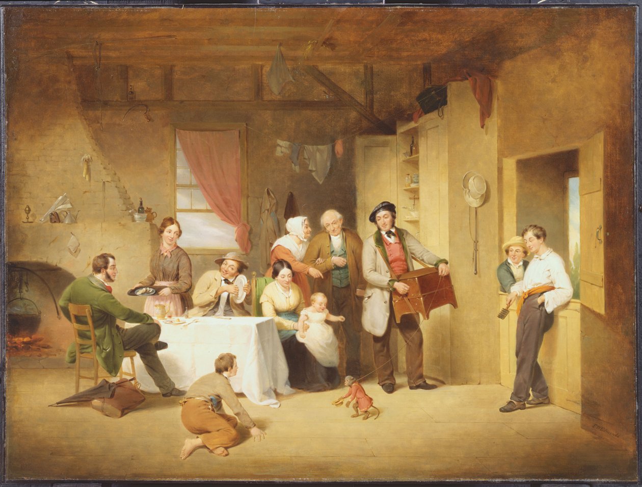 O tocador de realejo (o músico ambulante) de Francis William Edmonds