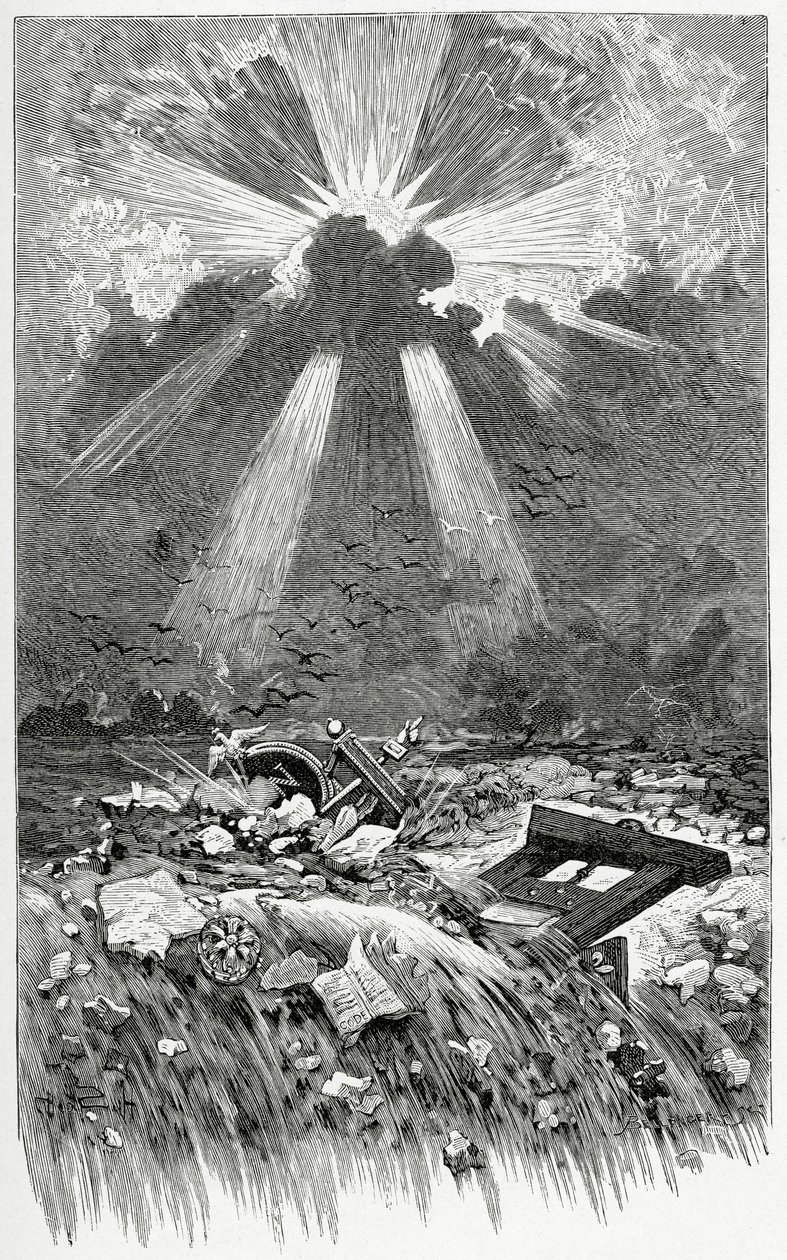 O fracasso - ilustração de Napoleão, o pequeno, do século XIX (gravura bw) de Francis and Scott, Henry Fowke