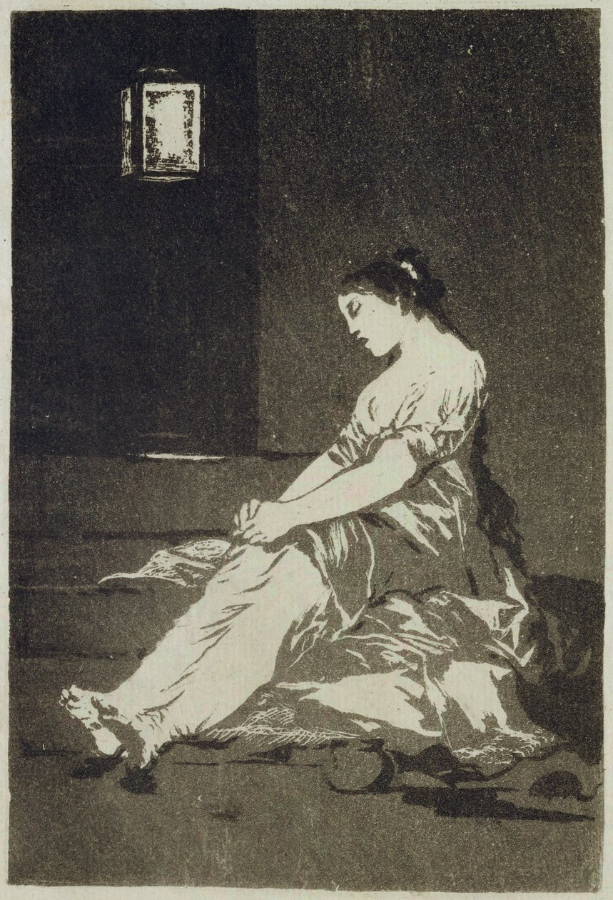 Porque ela era suscetível, placa 32 de &39;Los Caprichos&39;, 1799 (aquatint) de Francisco de Goya