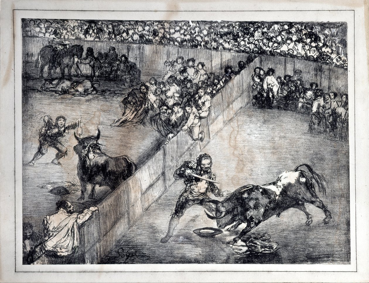Bullfing em um anel dividido de Francisco de Goya
