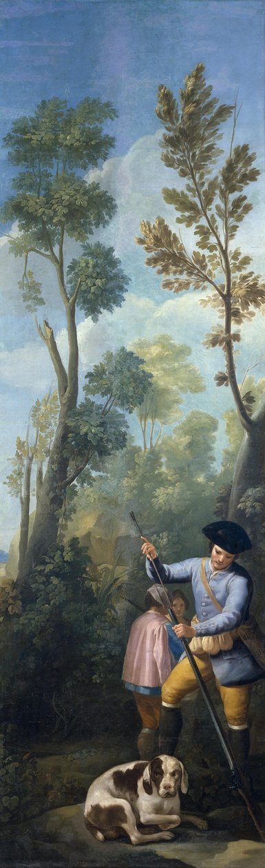 Caçador, carregando, seu, espingarda de Francisco de Goya
