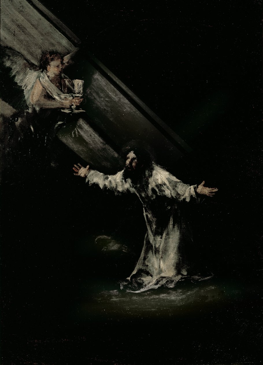 Cristo no Monte das Oliveiras, 1819 (óleo sobre madeira) de Francisco de Goya