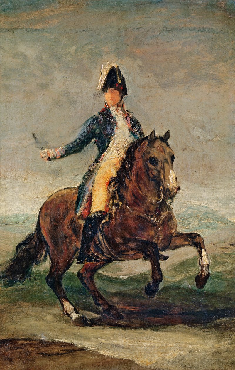 Retrato Equestre de Fernando VII (1784-1833) Rei da Espanha de Francisco de Goya
