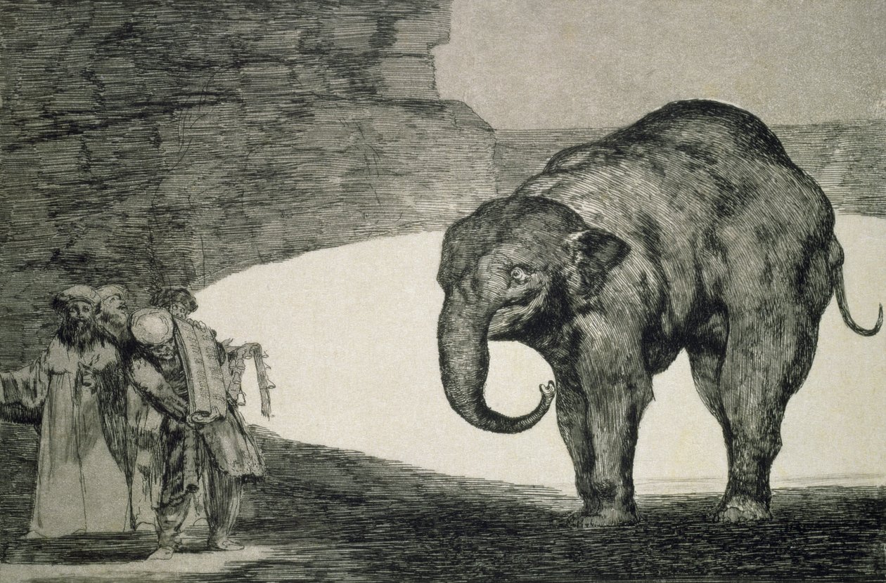 Folly of Beasts, da série Follies, ou Other Laws for the People, c.1815-24 (gravura e aquatinta em papel japonês) de Francisco de Goya