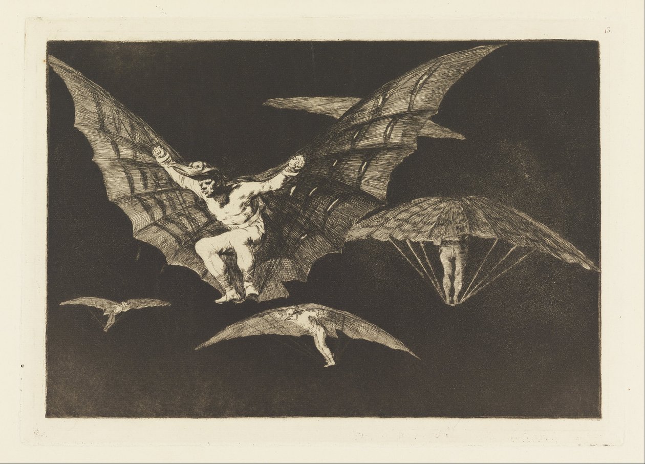 Maneira de voar, prato 13 em Provérbios de Francisco de Goya