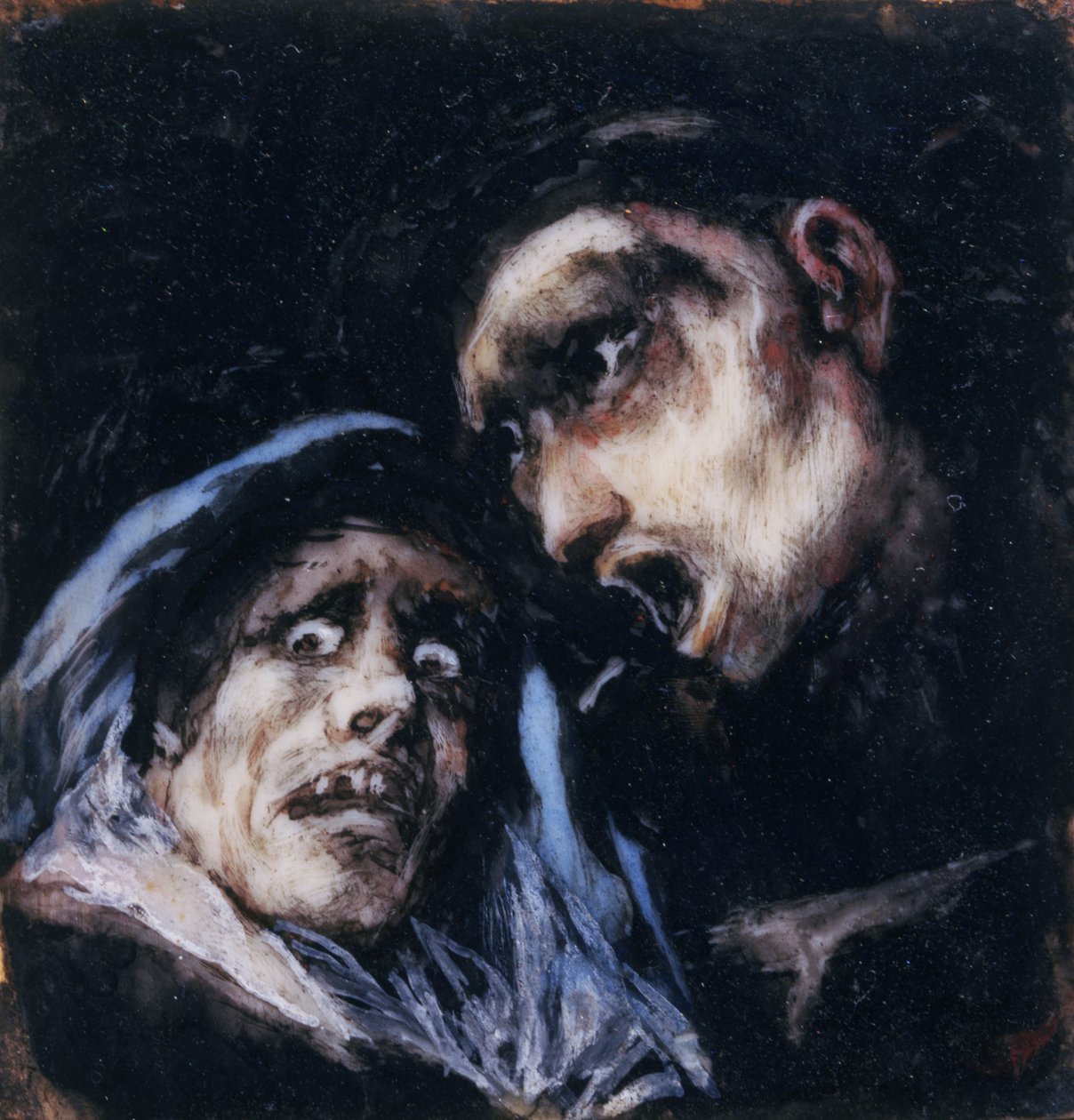 Monge falando com uma mulher velha de Francisco de Goya