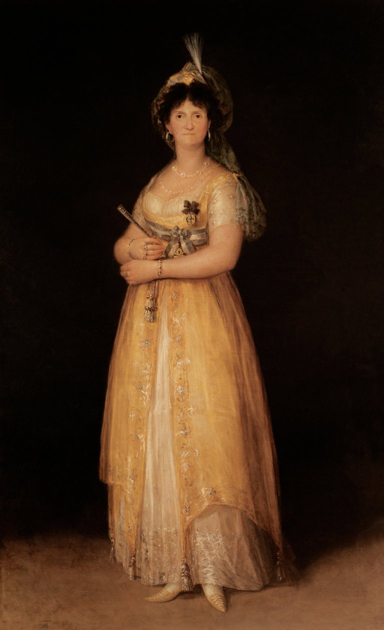 Retrato da rainha Maria Luisa (1751-1819) esposa do rei Carlos IV (1788-1808) da Espanha de Francisco de Goya