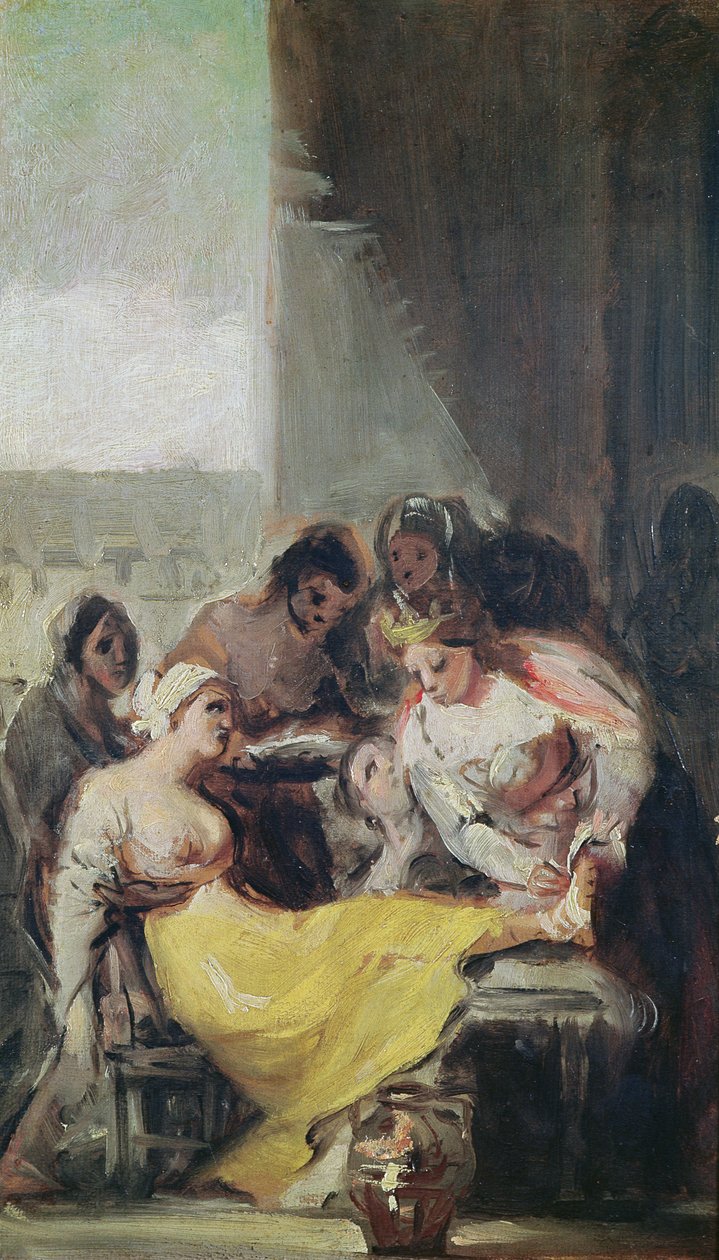 St. Isabella Cuidando dos leprosos de Francisco de Goya