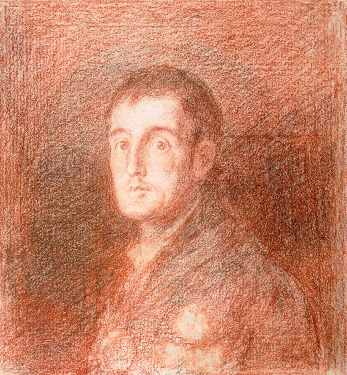 Estudo para um retrato equestre do Duque de Wellington (1769-1852) c.1812 (giz vermelho em grafite) de Francisco de Goya