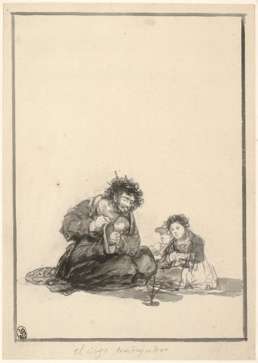 O trabalhador cego, c. 1815-1820 de Francisco de Goya