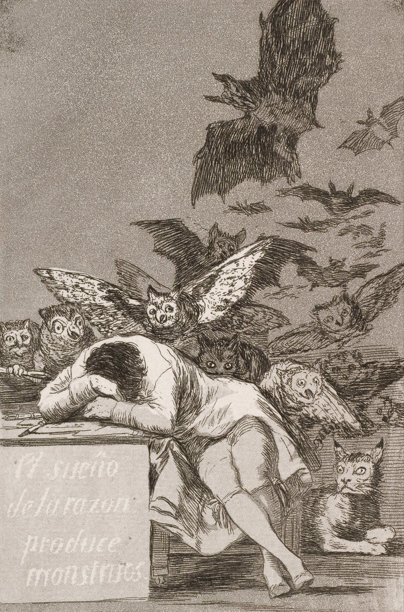 O sono da razão produz monstros (nº 43), de Los Caprichos de Francisco de Goya