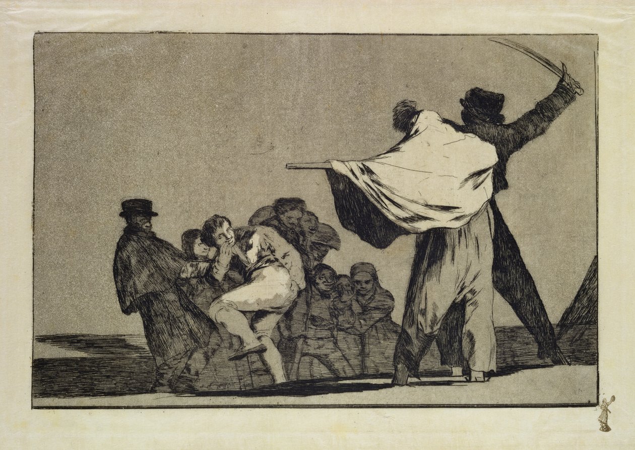 Folly bem conhecido, da série de Follies, c.1815-24 (gravura e aquatint no papel japonês) de Francisco de Goya