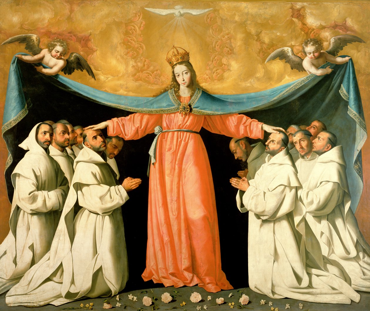 Virgem da Misericórdia Abrigando os Cartuxos, c.1629 de Francisco de Zurbaran