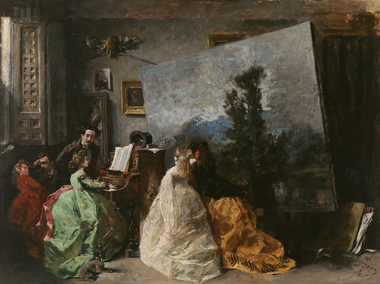 Interior do estúdio Munoz Degrain em valenciano de Francisco Domingo Marqués