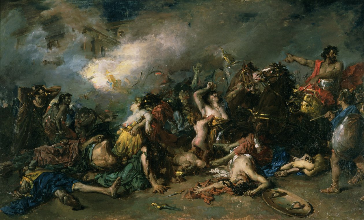 O dia final de Sagunto em 219BC, 1869 de Francisco Domingo Marqués