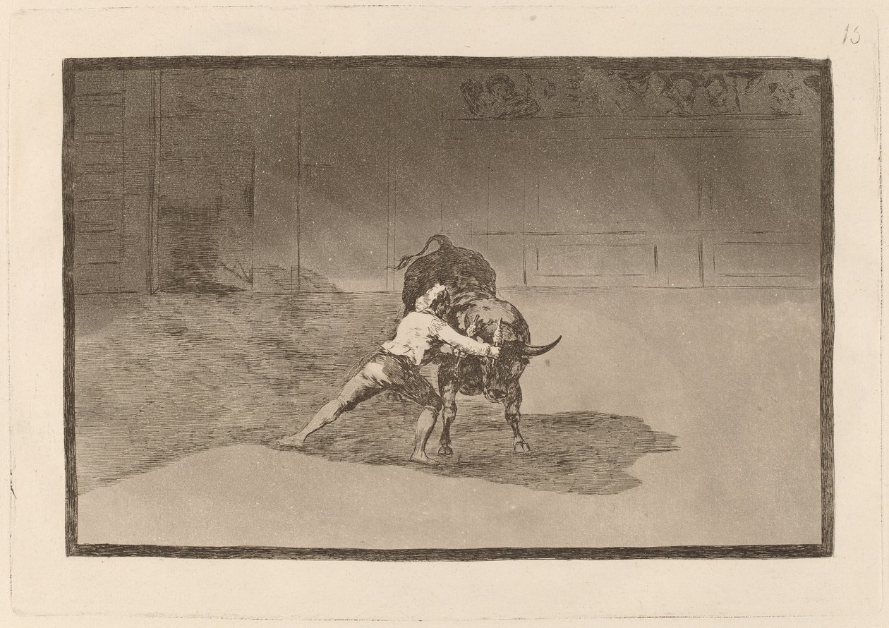 O famoso Martincho colocando banderillas para o intervalo de Francisco de Goya