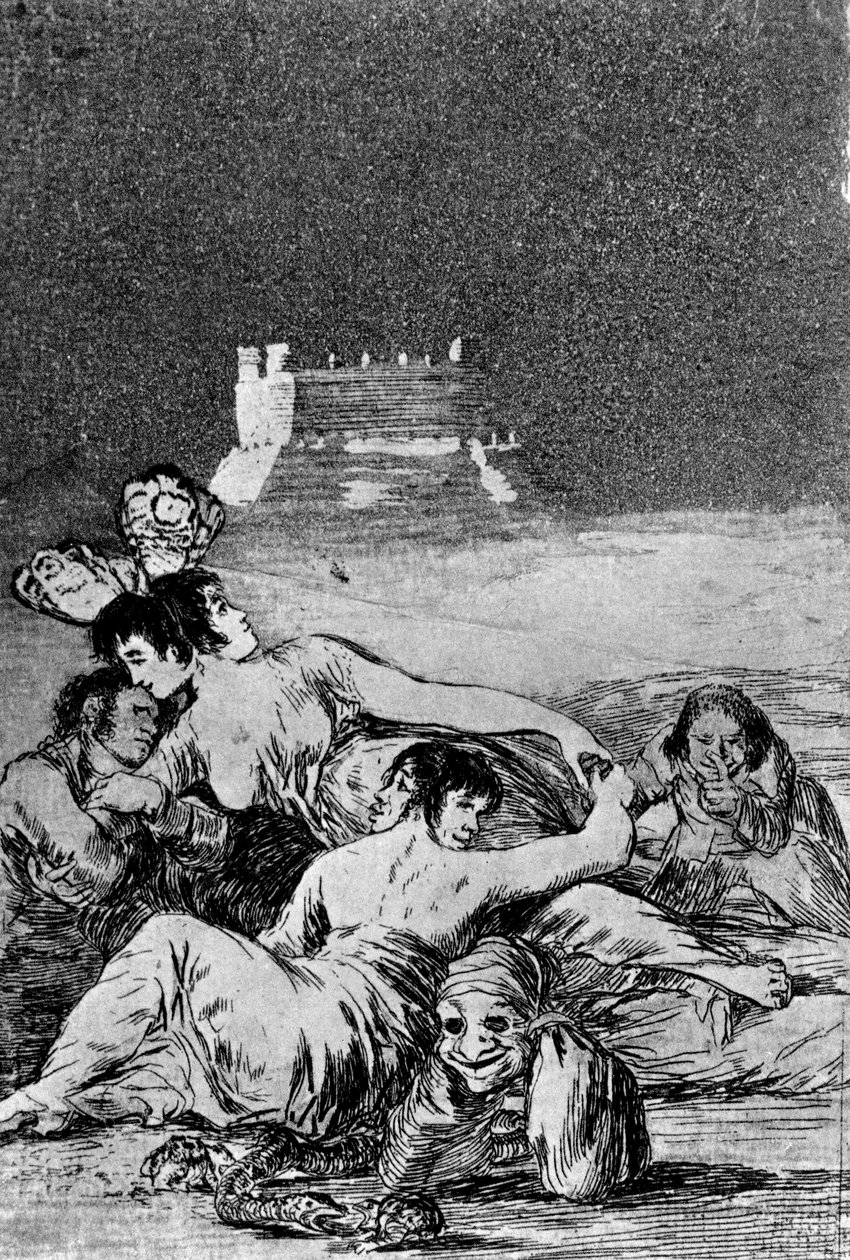 Sonho da mentira e la_inconstancia (gravura e aquatinta) de Francisco de Goya