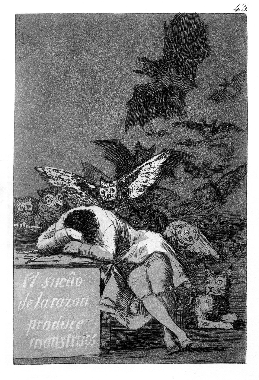 O sono da razão produz monstros de Francisco de Goya