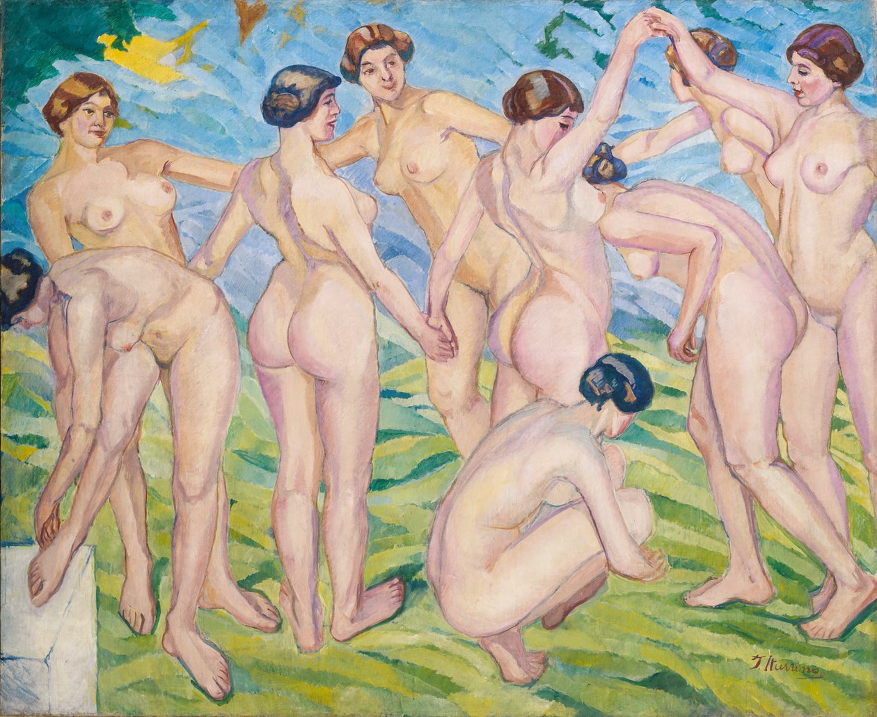 Nus (mulheres dançando em um anel) de Francisco de Iturrino