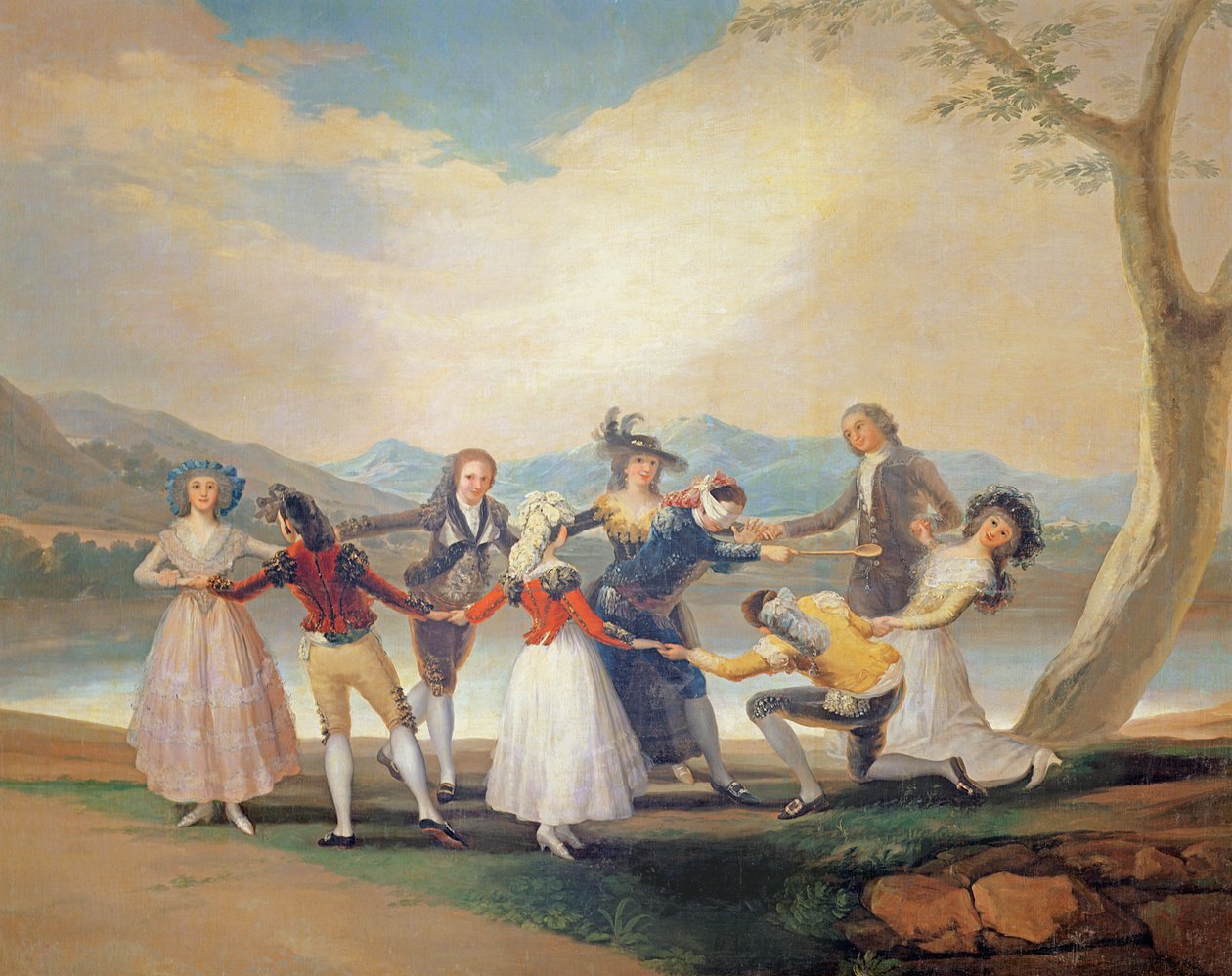 Buffs Man&39;s Buff, 1788-9 (desenho de tapeçaria) (para desenho, ver 61070) de Francisco de Goya