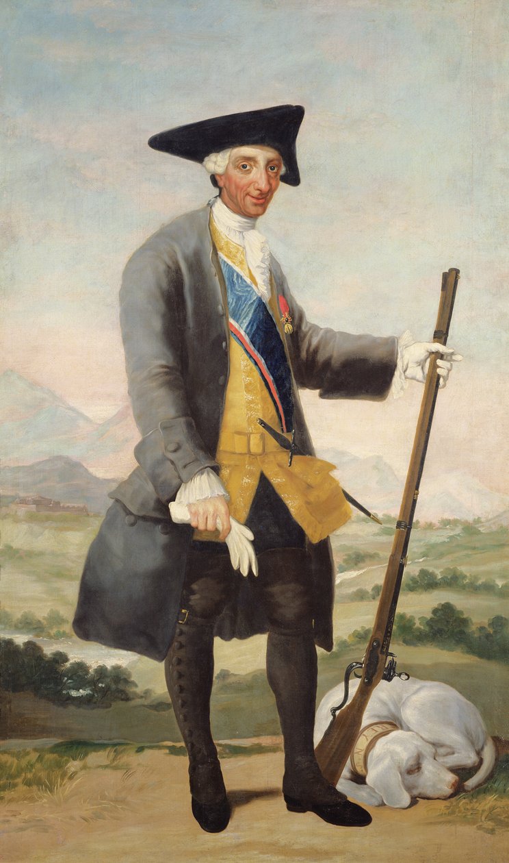Rei Carlos III em vestido de caça, c.1786 de Francisco de Goya