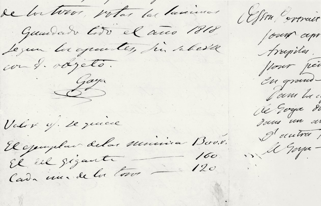 Carta do Artista (1746-1828) (caneta) de Francisco de Goya