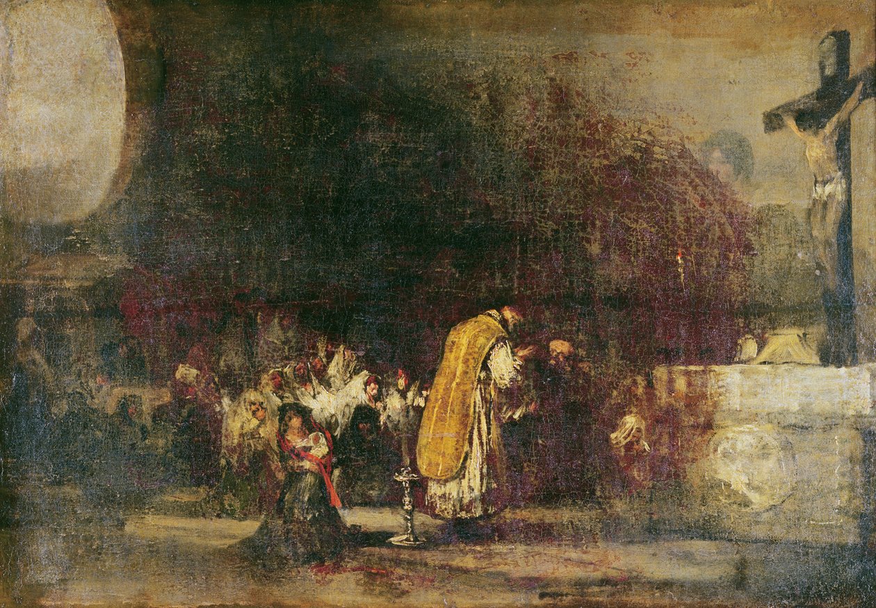 Missa mostrando a Cerimônia conhecida como &39;Igreja das Mulheres&39; de Francisco de Goya