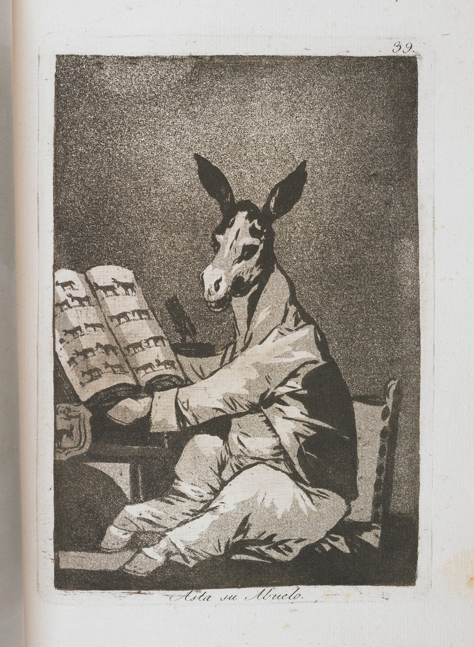 Prato de Los Caprichos [Já em seu avô], 1797-1798 de Francisco de Goya