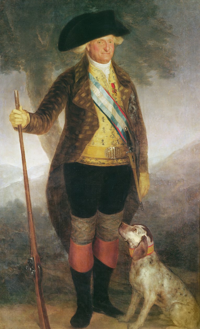 Retrato do rei Carlos IV da Espanha caça de Francisco de Goya
