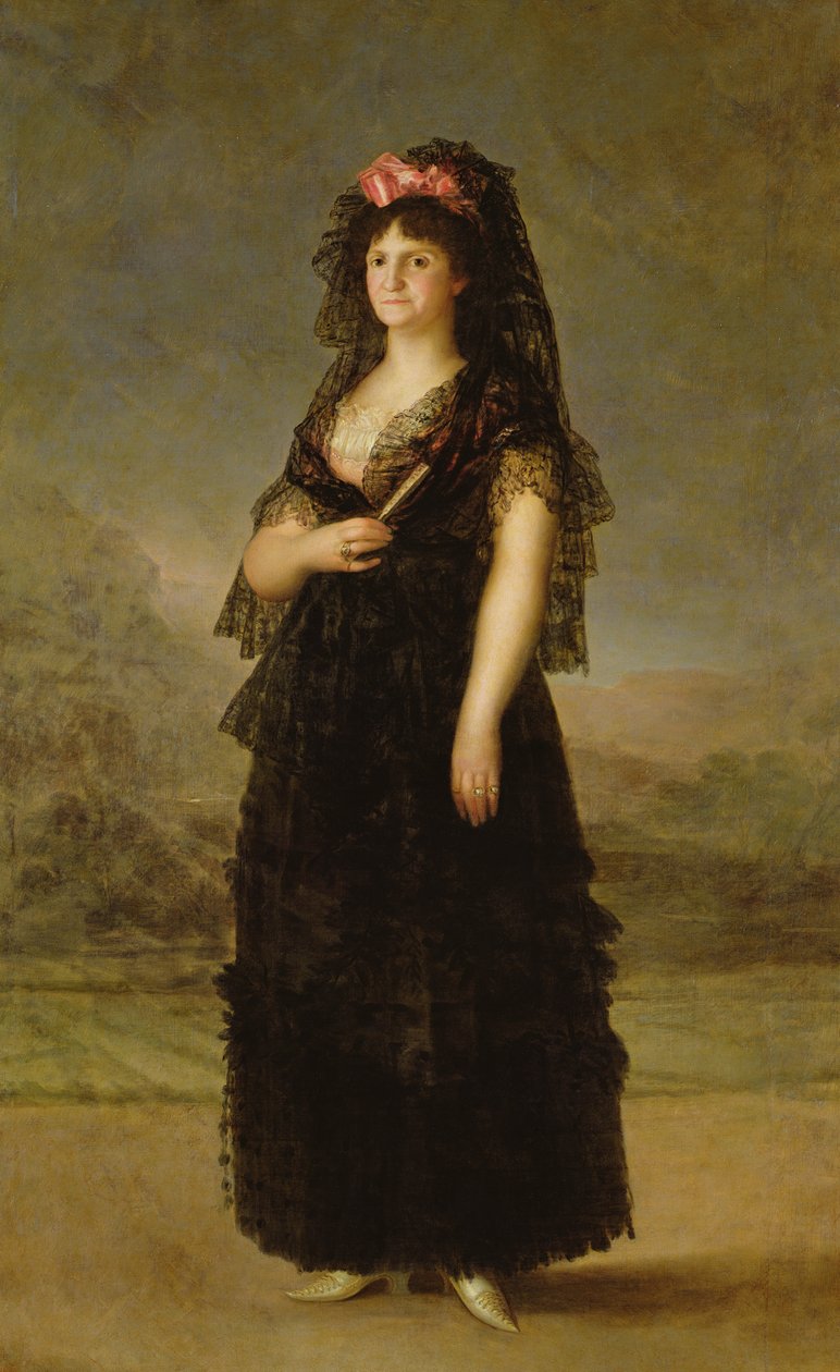 Rainha Maria Luisa (1751-1819) vestindo um Mantilla, 1799 de Francisco de Goya