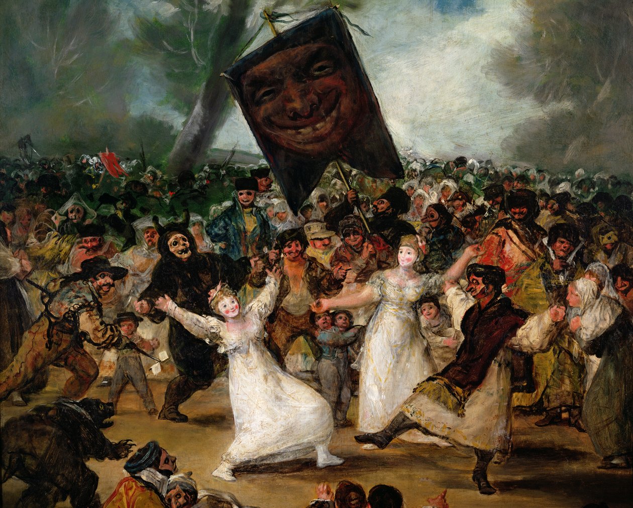 O enterro da sardinha Corpus Christi Festival na quarta feira de cinzas c.1812-19 óleo sobre tela detalhe de 530 de Francisco de Goya