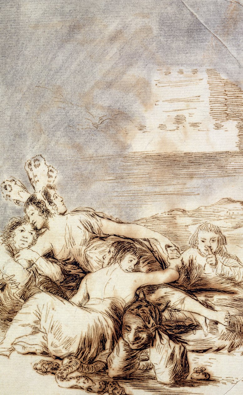 A duquesa de Alba, um prato suprimido intitulado "Sonhos de Mentiras e Inconstancy", da série "Los Caprichos", 1797-99 de Francisco de Goya