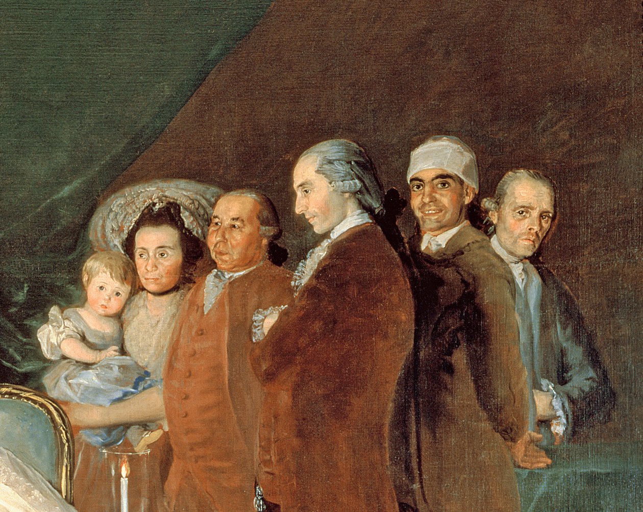 A Família do Infante Don Luis de Borbon, 1783-84 óleo sobre tela detalhe de 214612 de Francisco de Goya