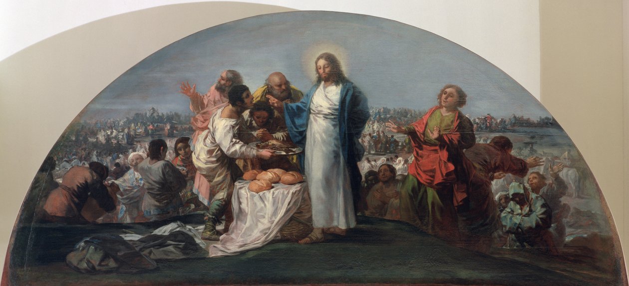 A multiplicação dos pães e peixes, 1795-96 de Francisco de Goya