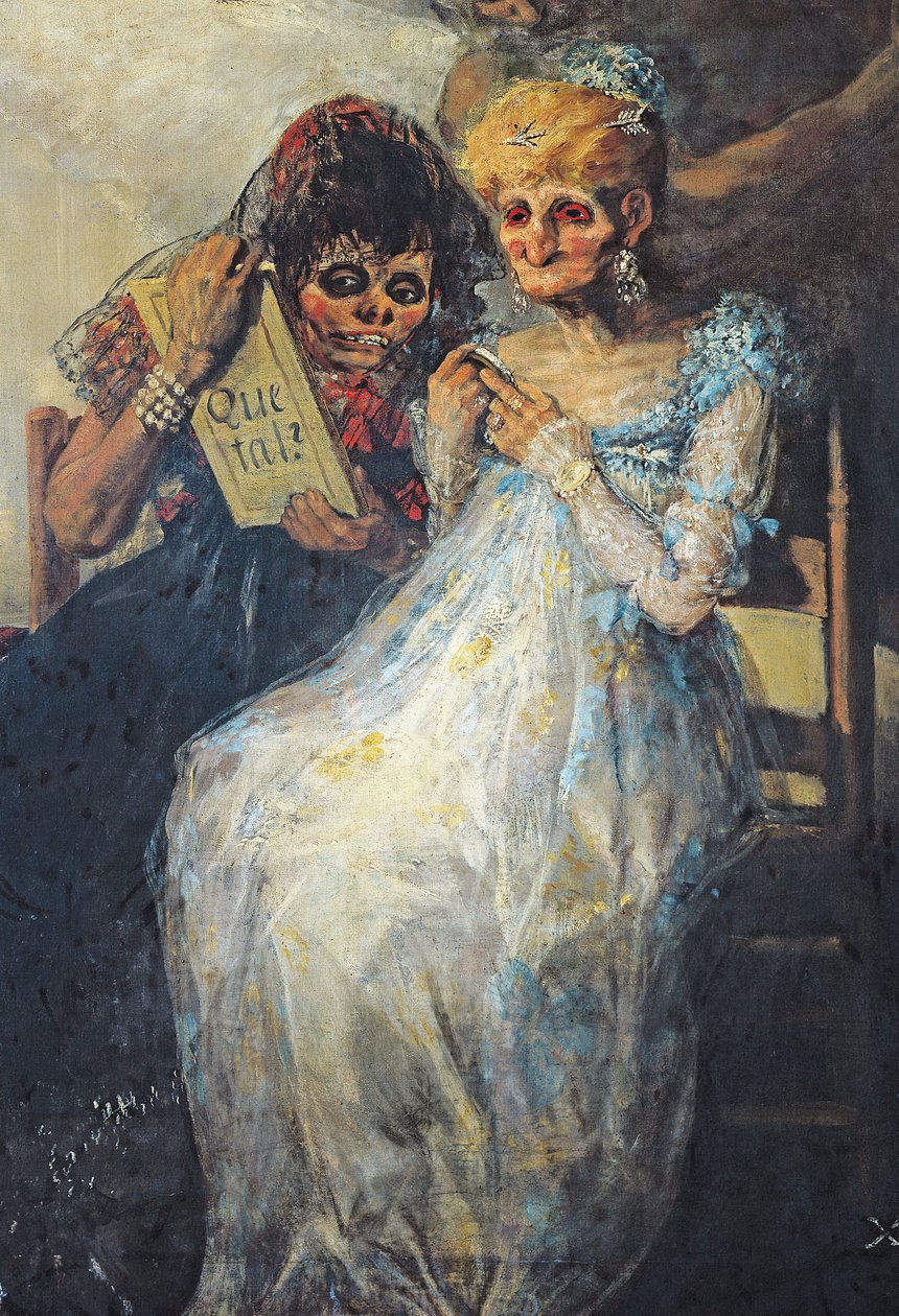 Tempo das mulheres velhas, 1820 óleo sobre tela detalhe de 16775 de Francisco de Goya