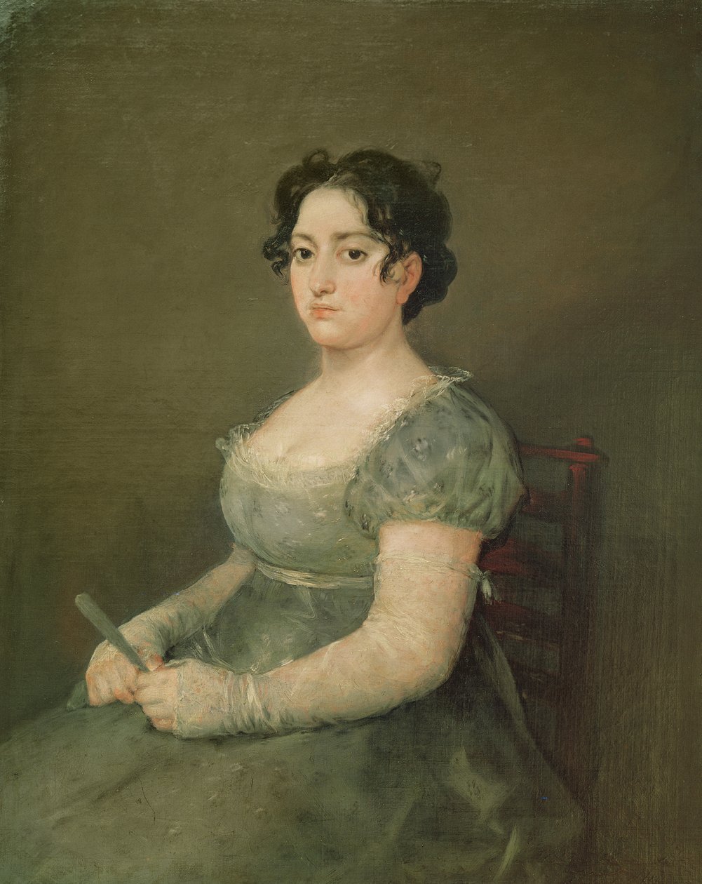 Mulher, com, um, ventilador, c.1805-06 de Francisco de Goya