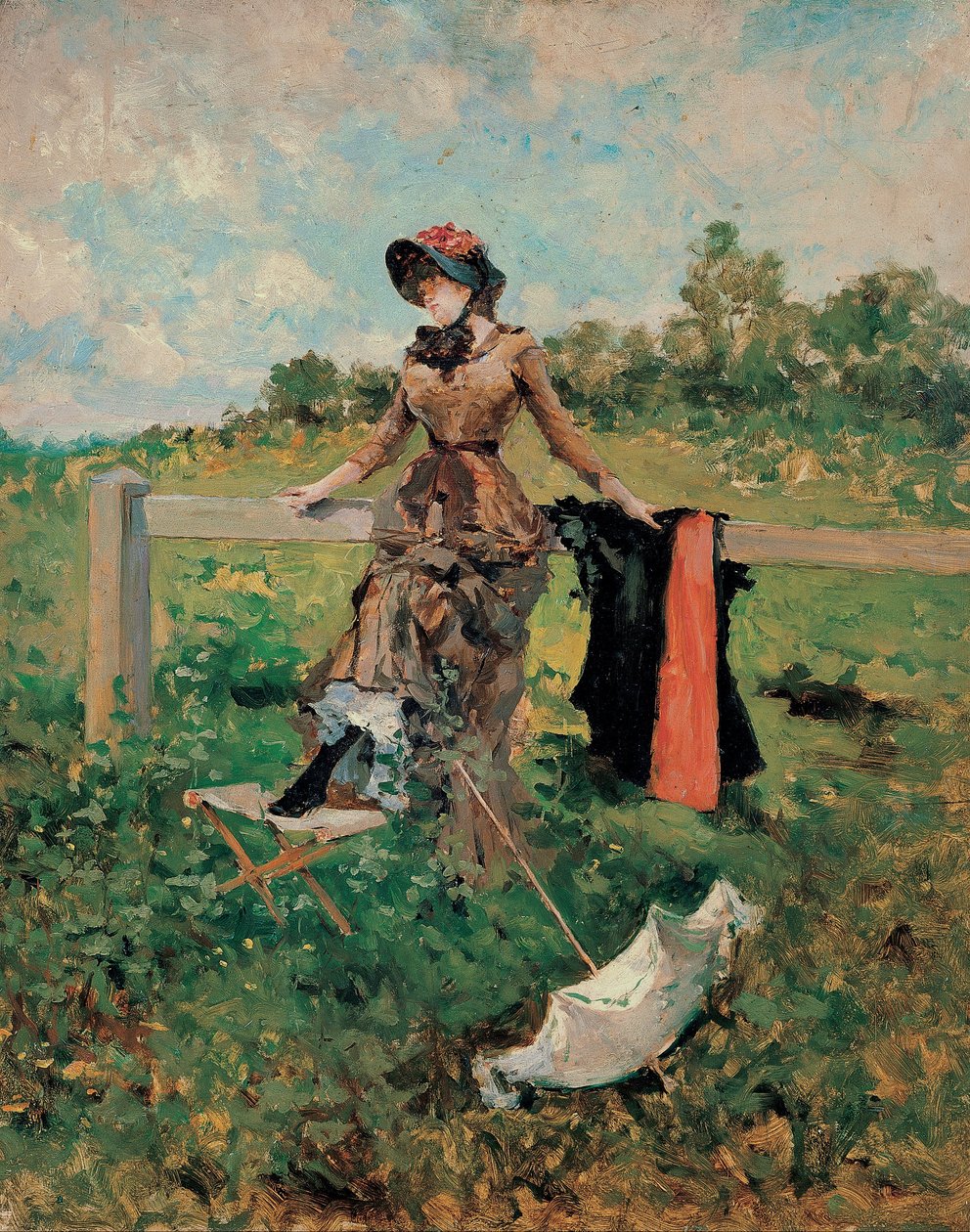 Senhora com um parasol de Francesc Miralles