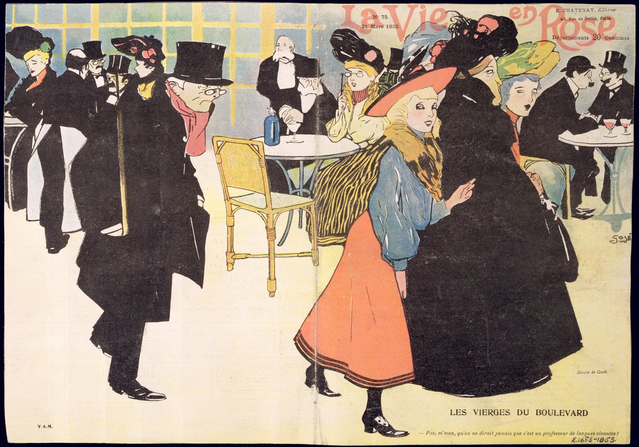 Ilustração de capa para &39;Life in Pink&39;, 1903 de Francesc Xavier Gosé