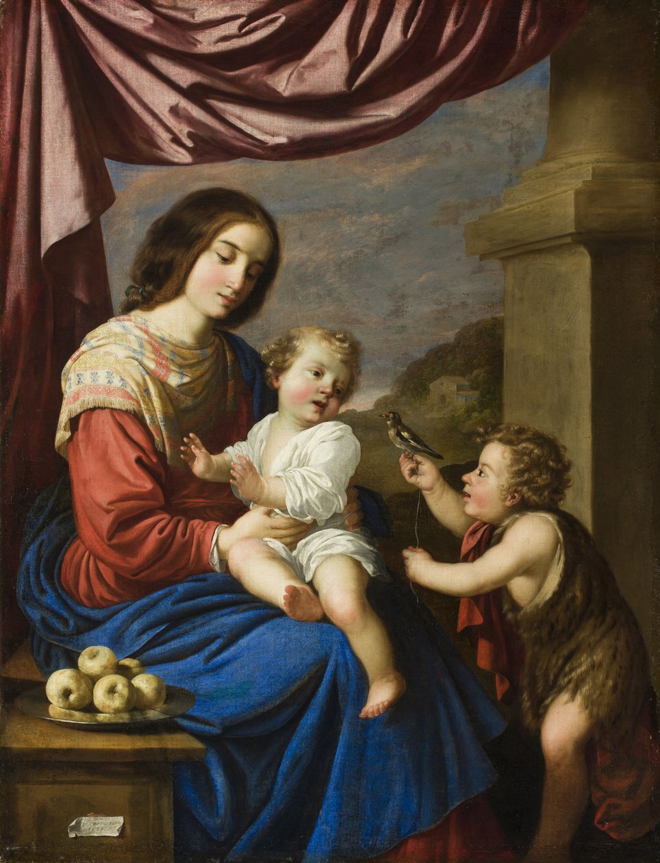 Madonna e criança com o infante Saint John, 1658 de Francisco de Zurbaran