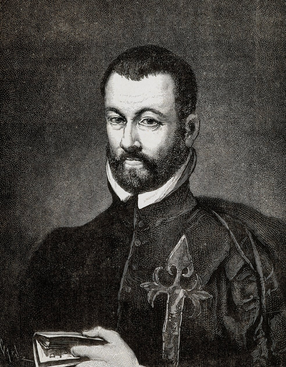 Retrato de Benito ARIAS MONTANO (1527-1598), humanista e teólogo espanhol, com base numa pintura de Francisco Pacheco de Francisco (after) Pacheco