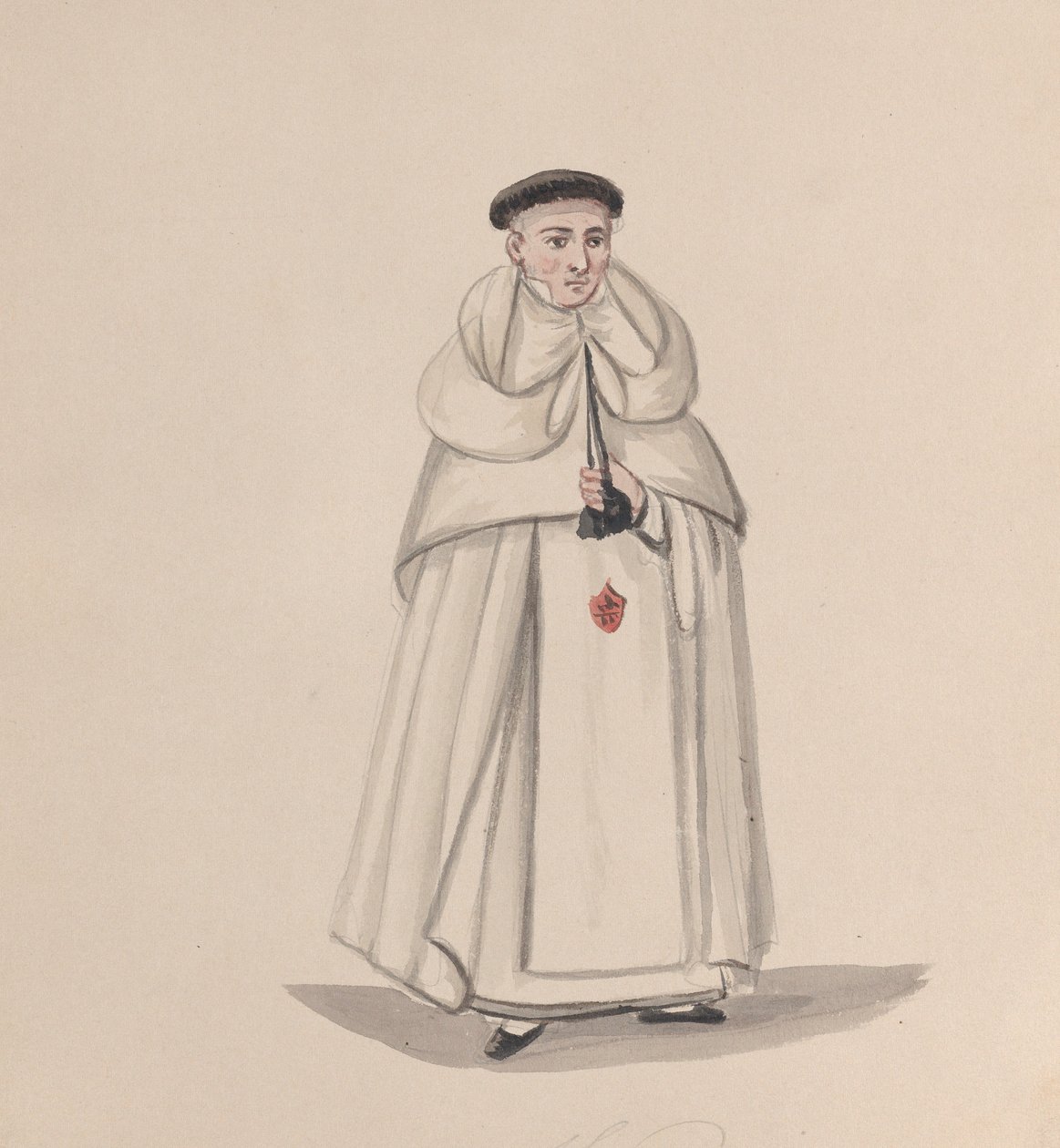 Um padre da ordem mercederiana Ordem de Nossa Senhora da Misericórdia, de um conjunto de desenhos..., 1848. de Francisco