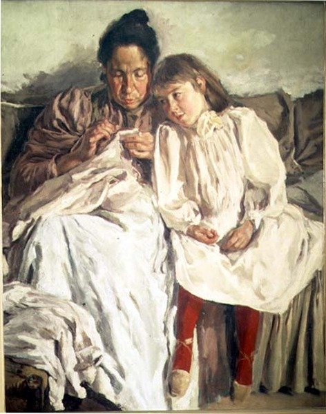 Uma mãe e sua filha de Francisco Gimeno y Arasa