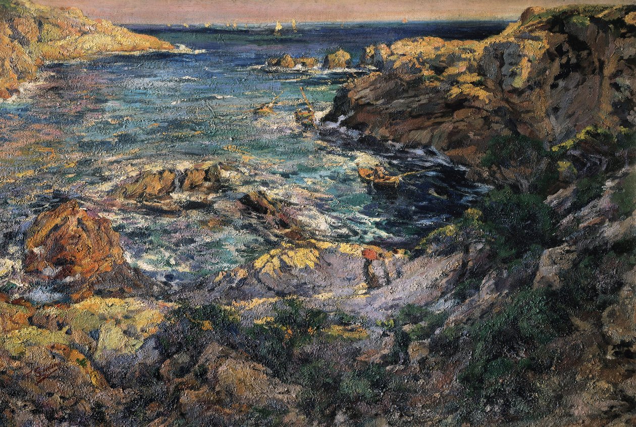 “" Vista da costa de Aiguablava em Espanha "" Pintura de Francesc Gimeno i Arasa (1858-1927) Fim do século XIX início do século XX Barcelona. Museu Nacional d
