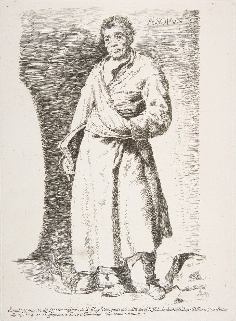Esopo Esopo, de Etchings after Velazquez, 1778. de Francisco de Goya