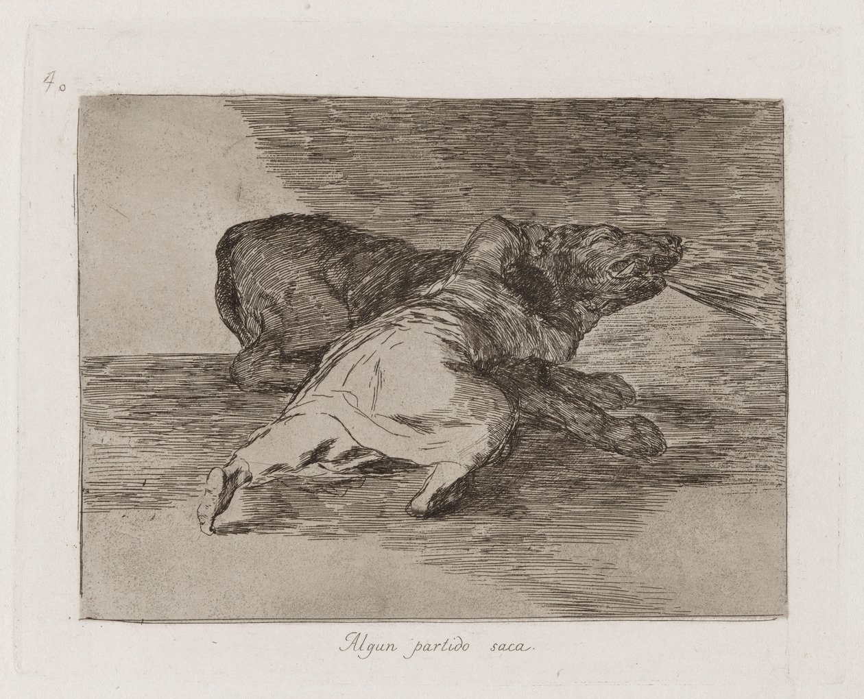 Ele ganha algo com isso, placa 40 de Os desastres da guerra de Francisco de Goya