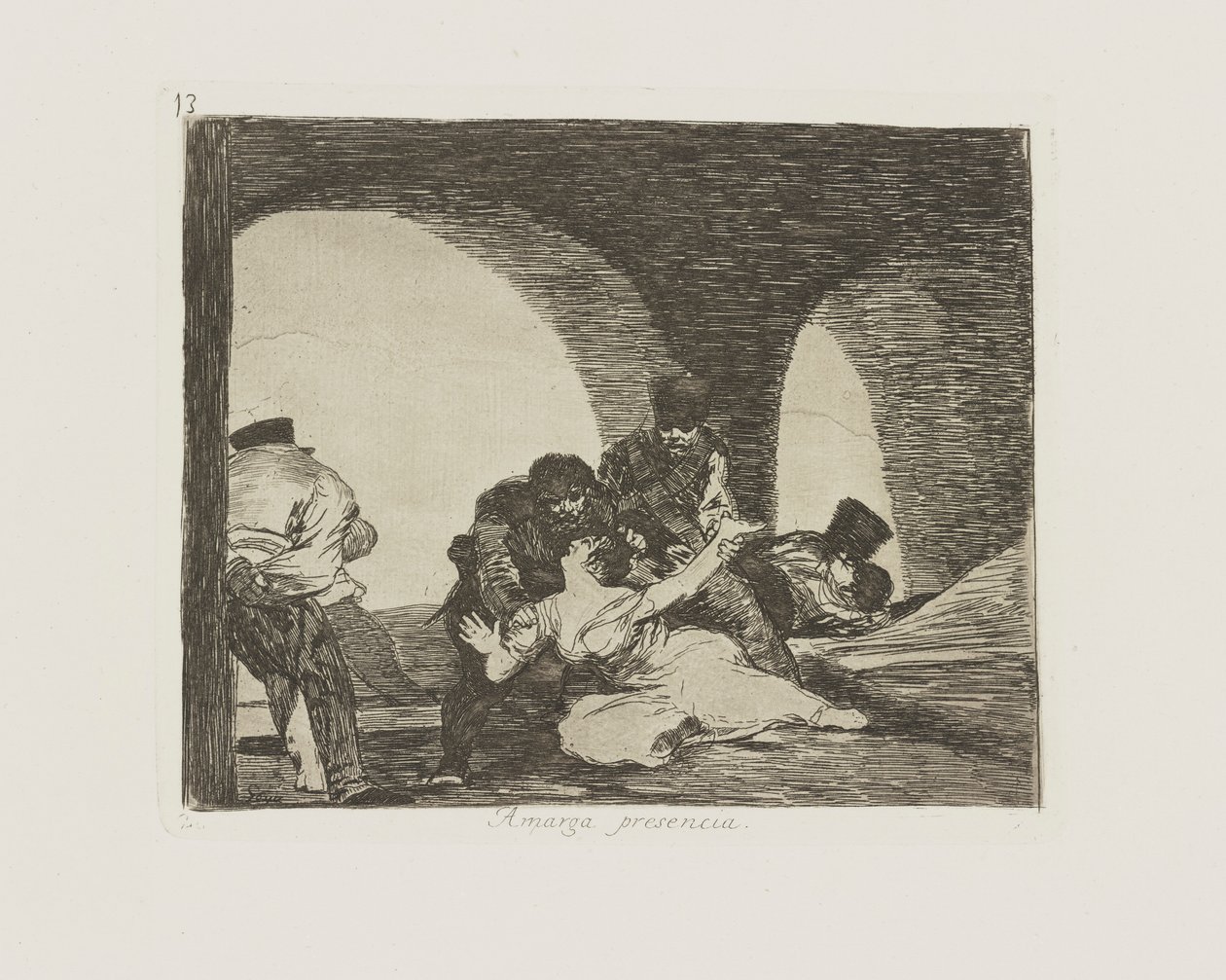 Amarga presencia. (Bitter To Be Present.), pl. 13 da série Los desastres de la guerra (The Disasters of War) de Francisco de Goya